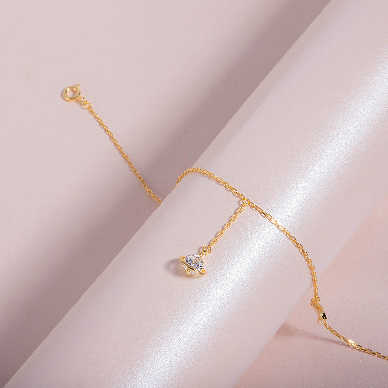 Forest Rose White Gold and Silver Anklet