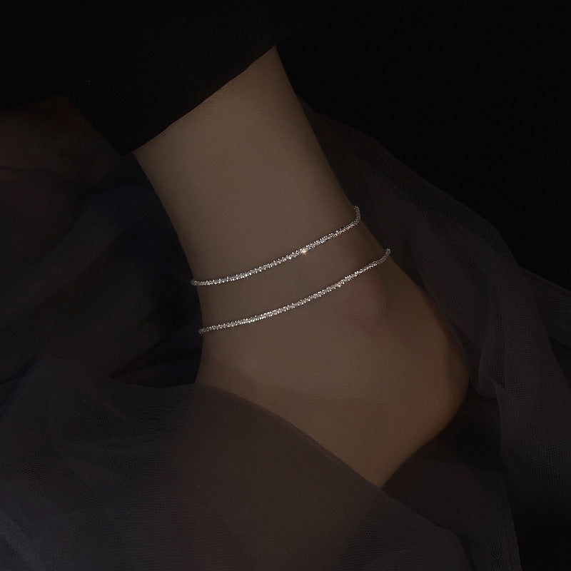 Stardust Shimmer Sterling Silver Anklet