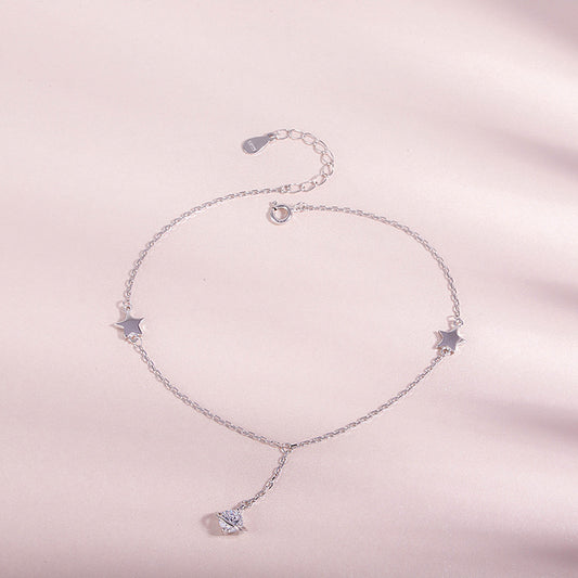 Forest Rose White Gold and Silver Anklet